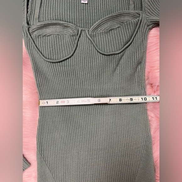 Urban Outfitters Jezebel Ribbed Corset Style Mini Dress Green Sz S - Picture 9 of 10